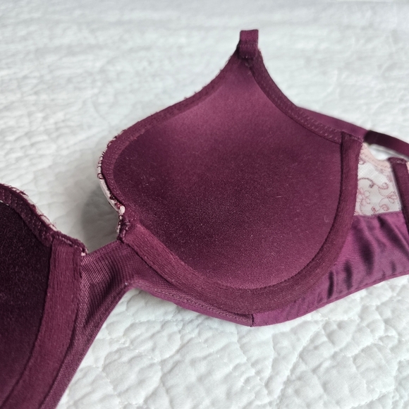 Victoria's Secret Very Sexy Push-up Bra - Burgundy Maroon 32B - Picture 11 of 14